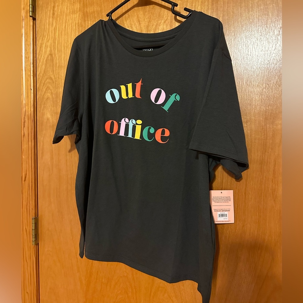 “out of office” graphic tshirt